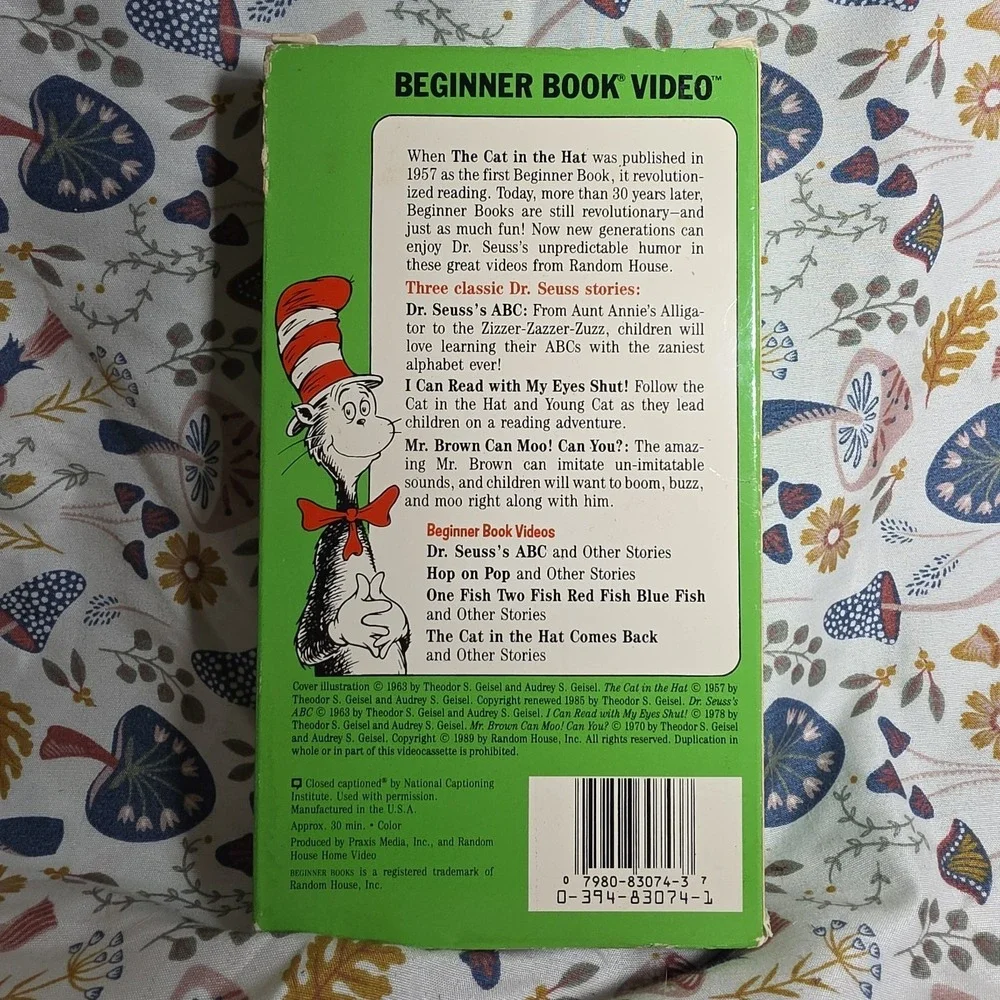 Dr. Seuss ABC N/A VHS Kids Green 1989 Beginner Book Video Vintage 3 Stories